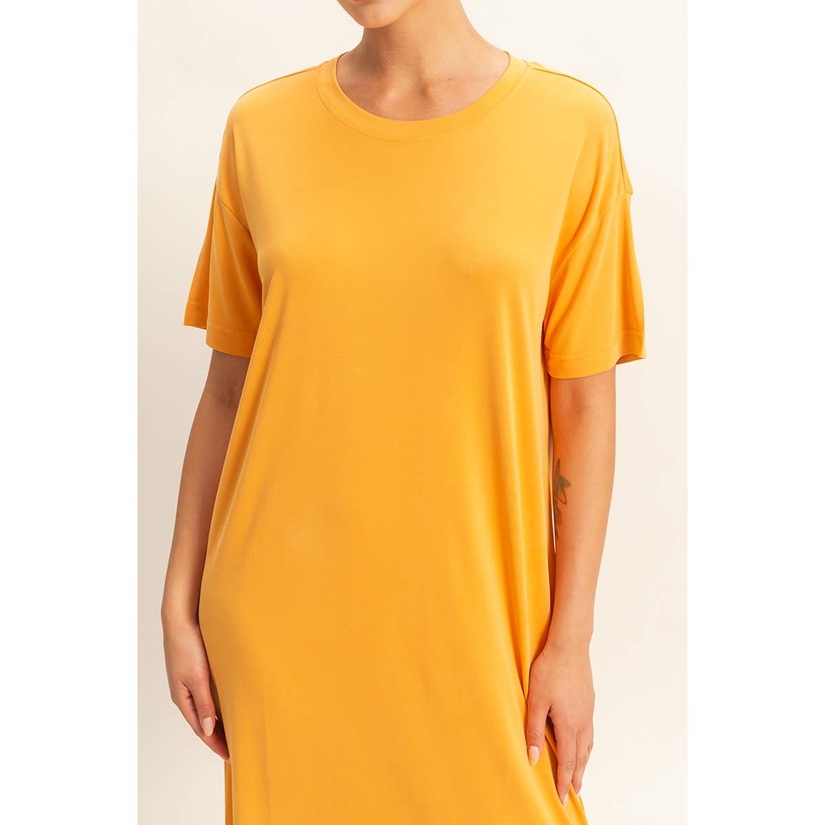HYFVE - DZ23A961-Side Slit T-Shirt Midi Dress