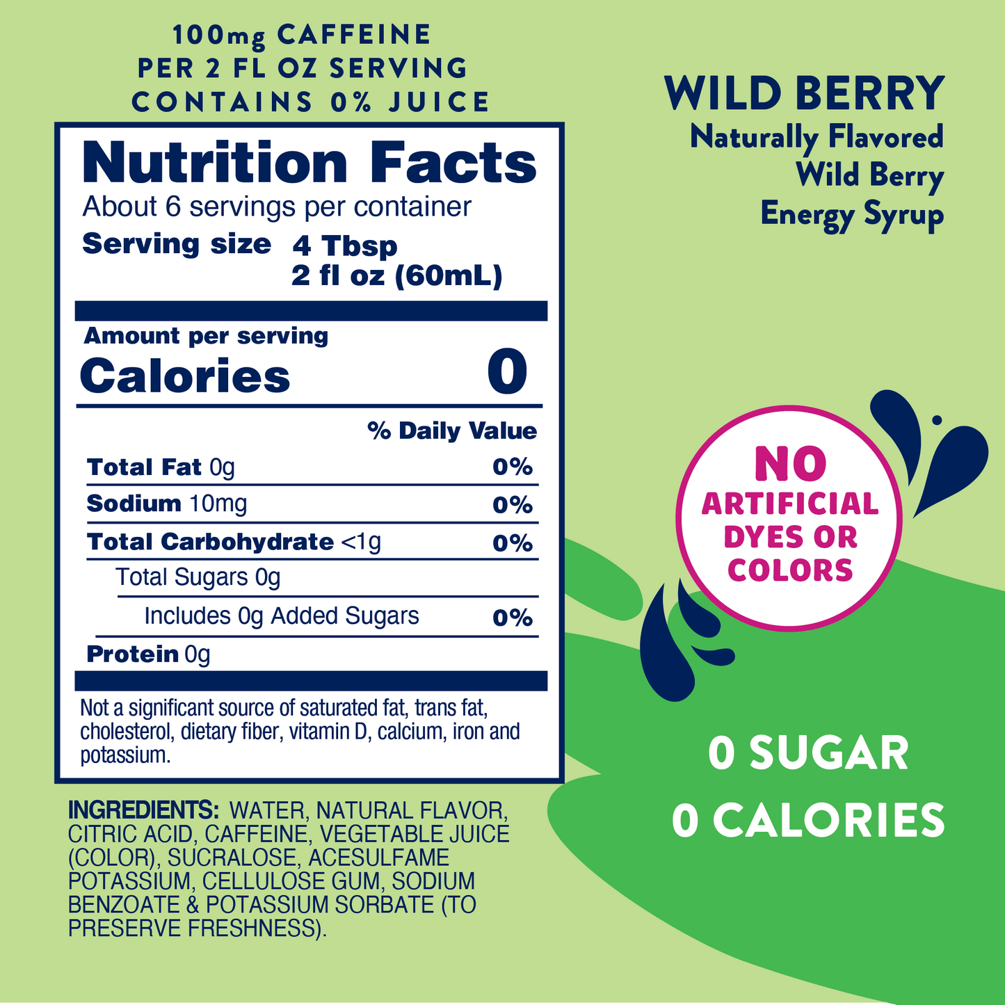 Jordan's Skinny Mixes - Sugar Free Wild Berry Energy Syrup - 375ml
