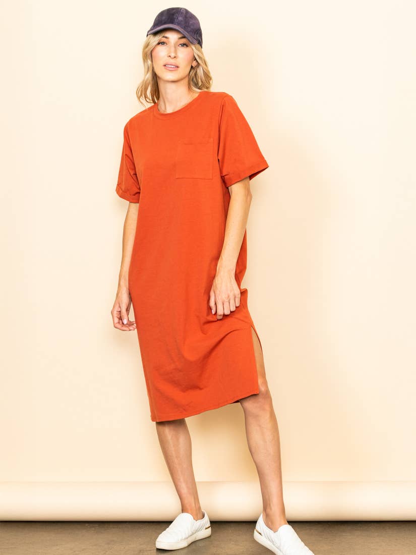 Elloh Collection -Oversized Fit Round Neck T-Shirt Dress