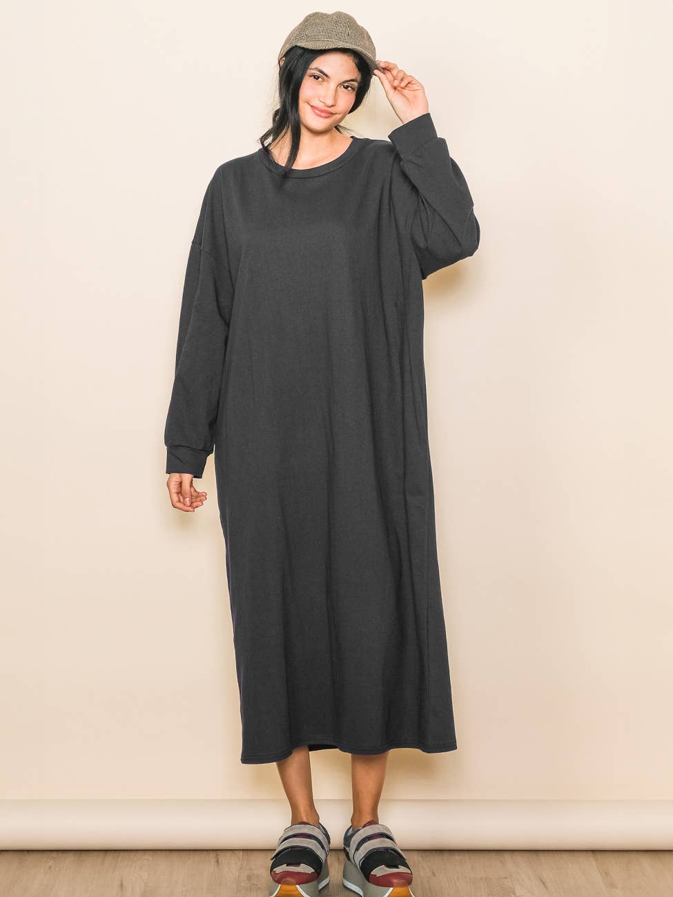 Elloh Collection -Comfy One Piece Oversized T-Shirt Dress with Pockets