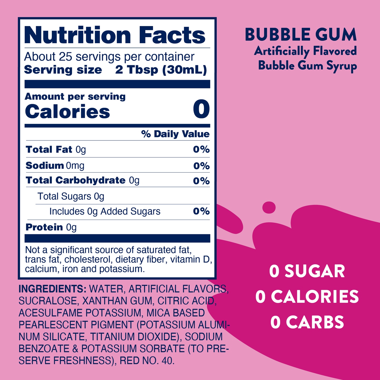 Jordan's Skinny Mixes - Sugar Free Bubble Gum Syrup - Limited Time Offer