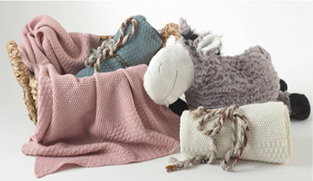 Fennco Styles - Classic Blue Knit Chevron Kids Throw Blanket