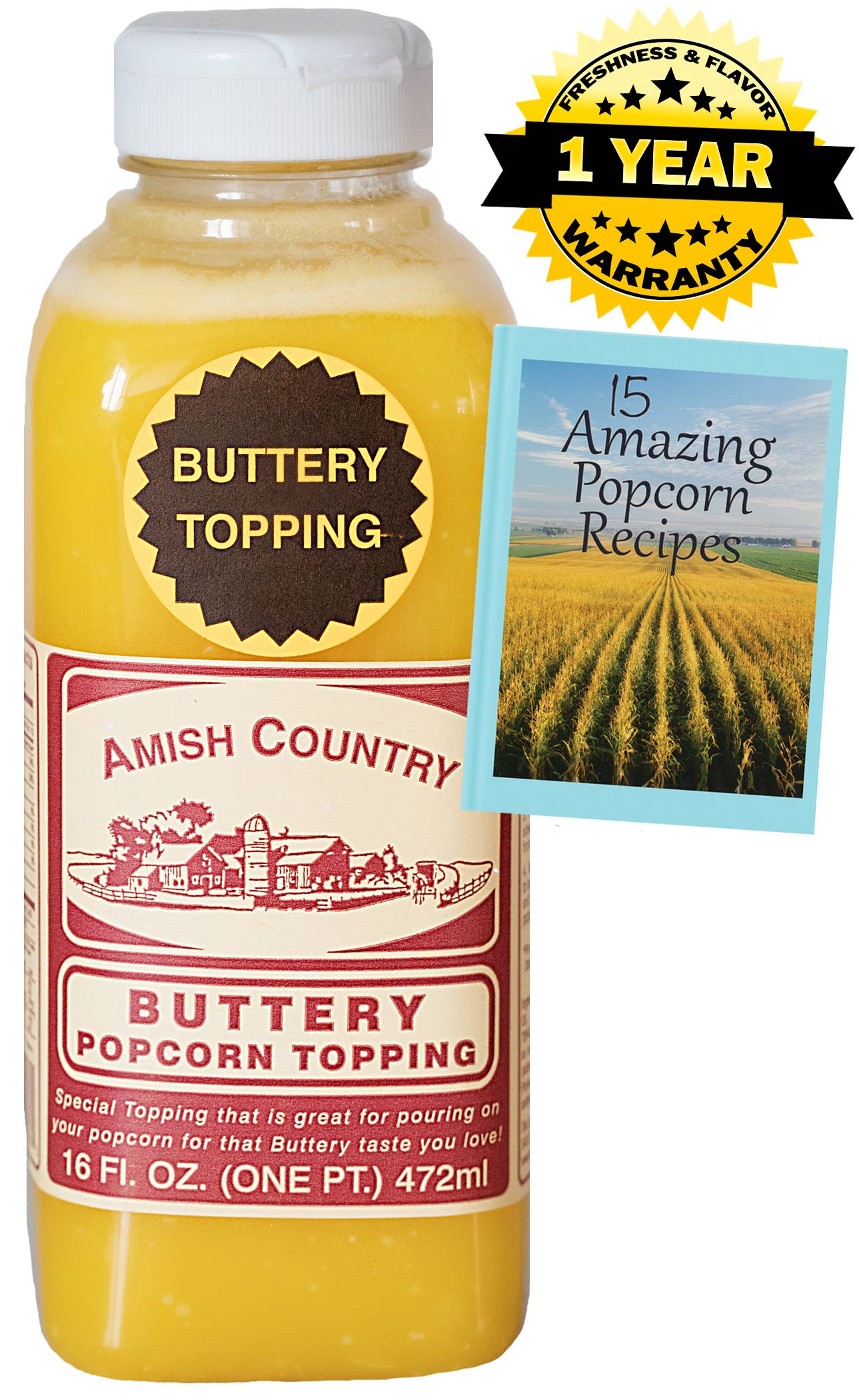 Amish Country Popcorn - 16oz Bottle of Buttery Topping