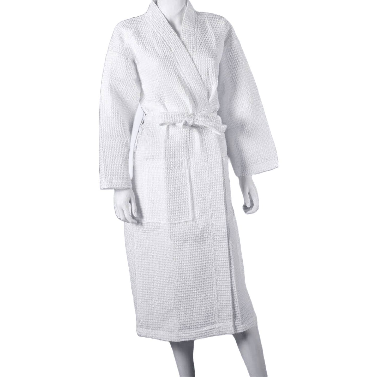 Allure Bath Fashions - Unisex Lightweight Waffle Bathrobe, Spa Dressing Gown Kimono
