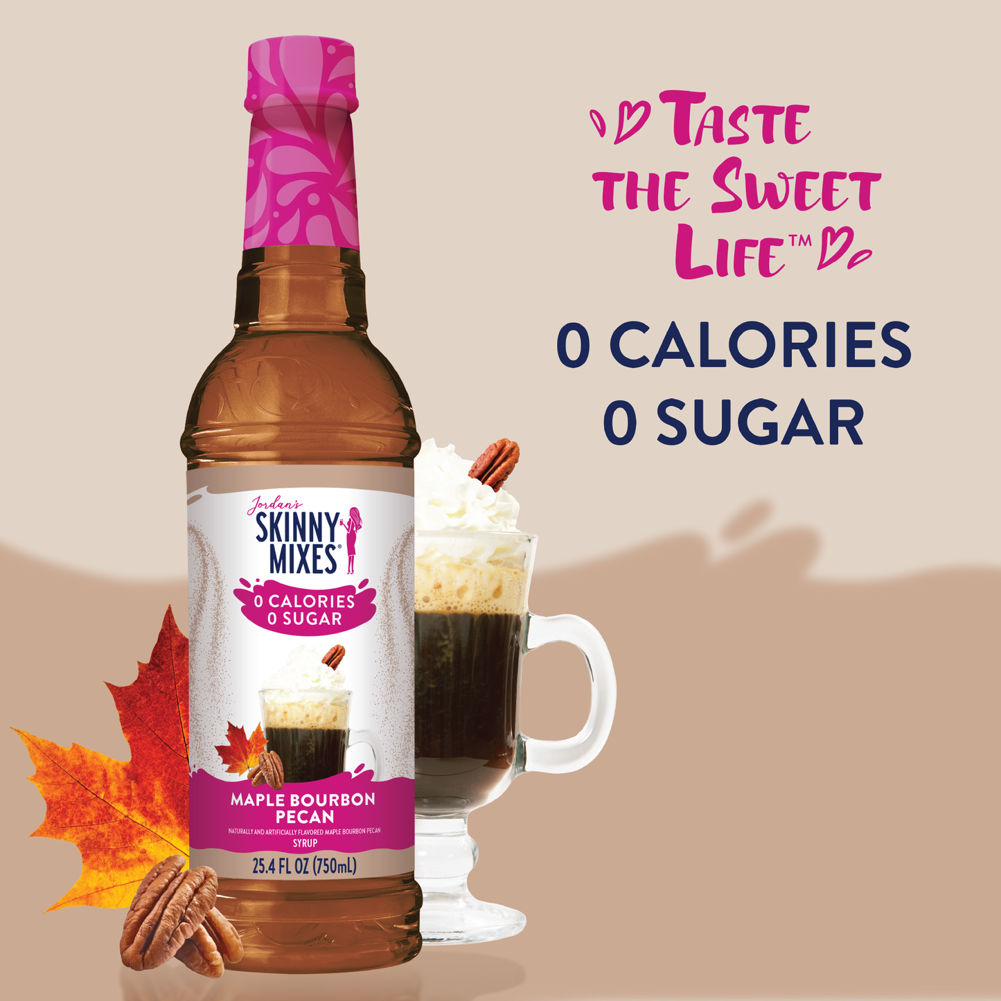 Jordan's Skinny Mixes - Sugar Free Maple Bourbon Pecan Syrup