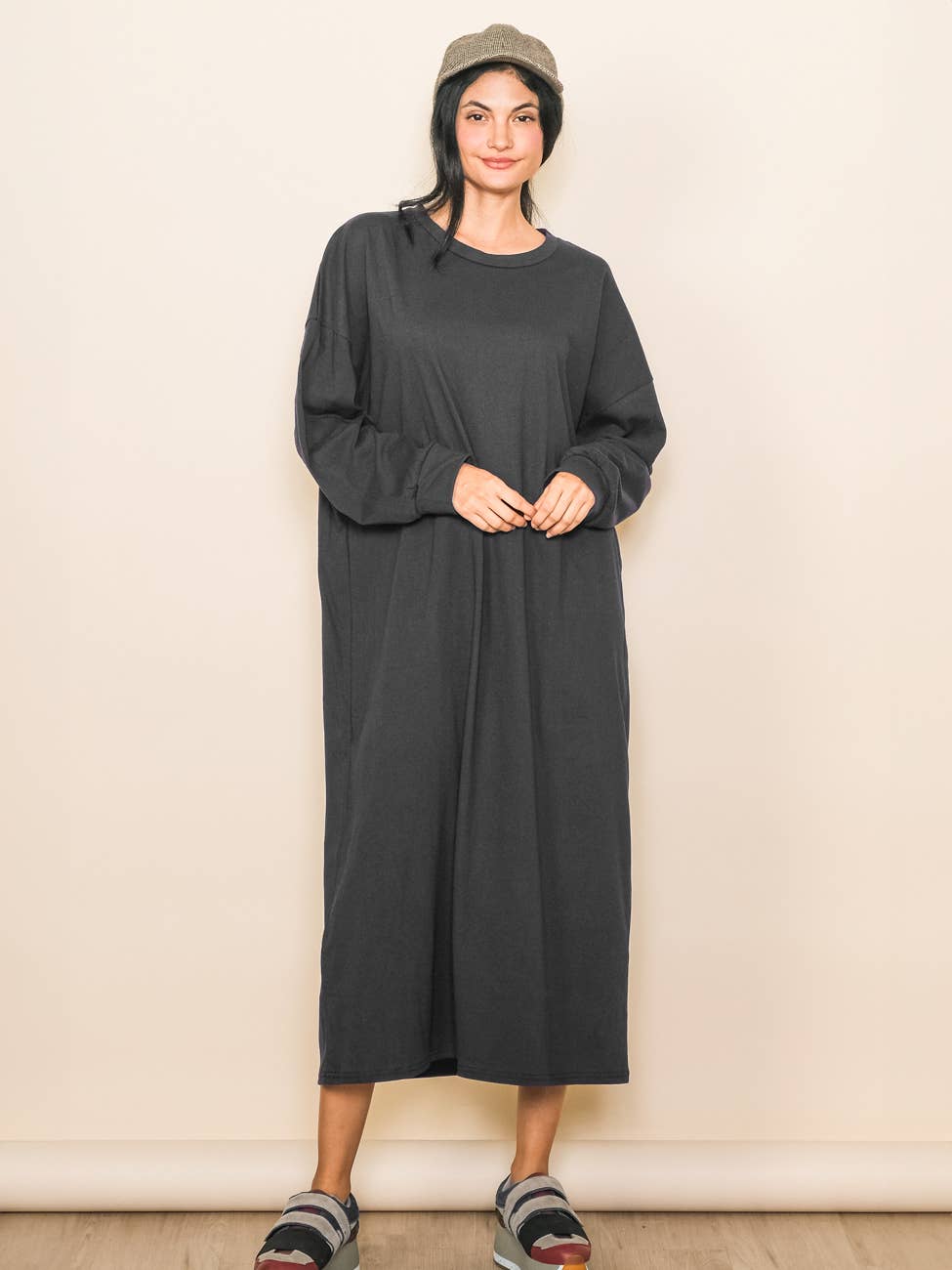Elloh Collection -Comfy One Piece Oversized T-Shirt Dress with Pockets