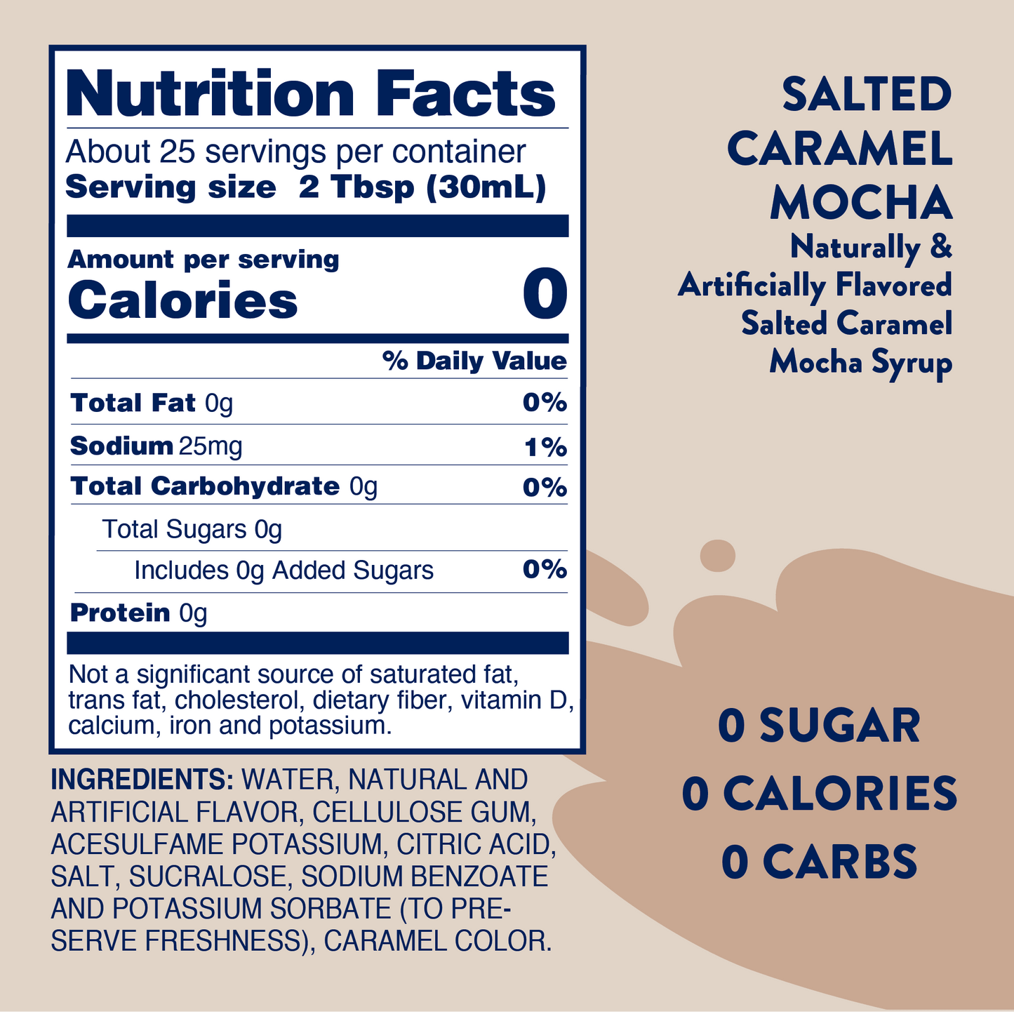 Jordan's Skinny Mixes - Sugar Free Salted Caramel Mocha Syrup