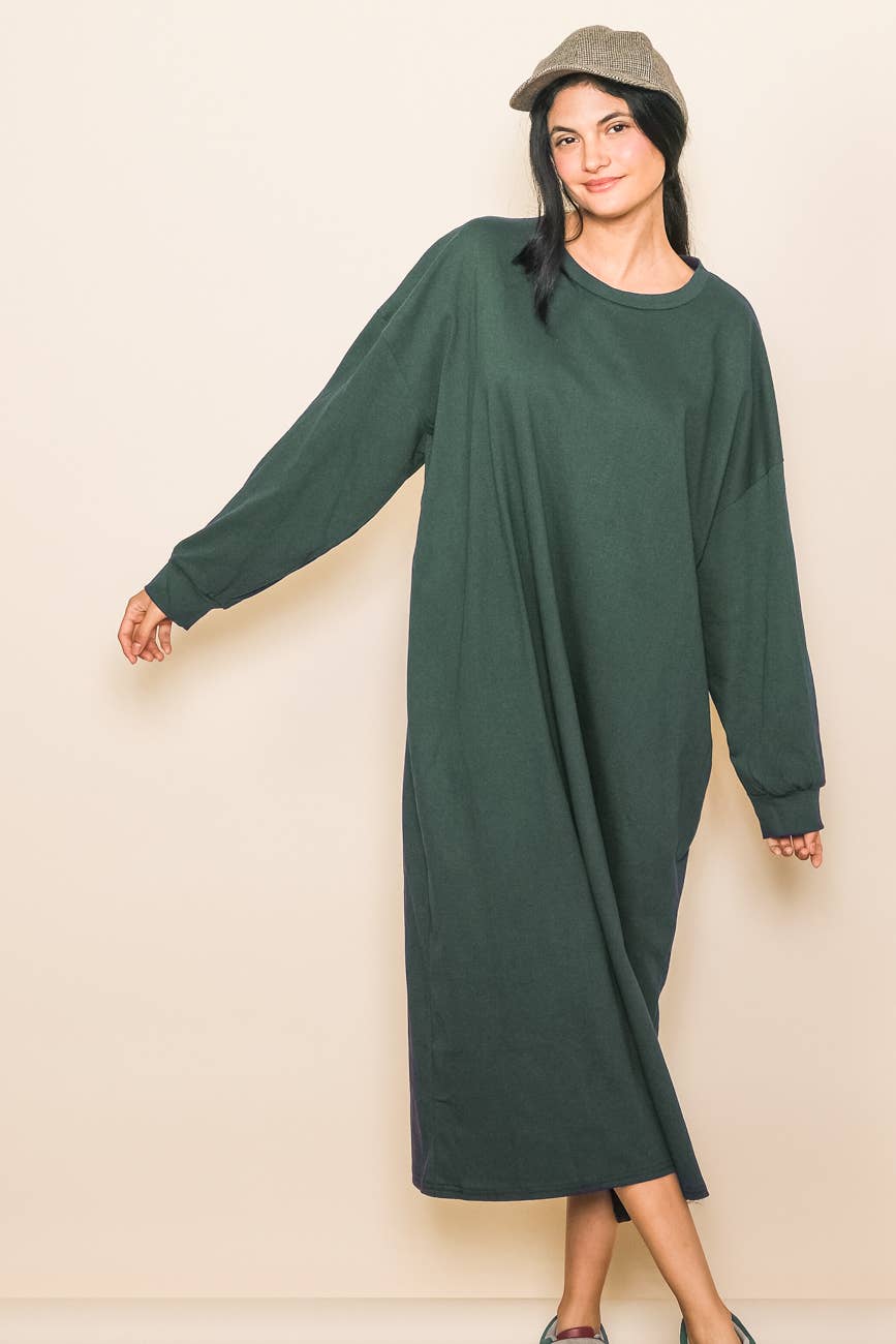 Elloh Collection -Comfy One Piece Oversized T-Shirt Dress with Pockets