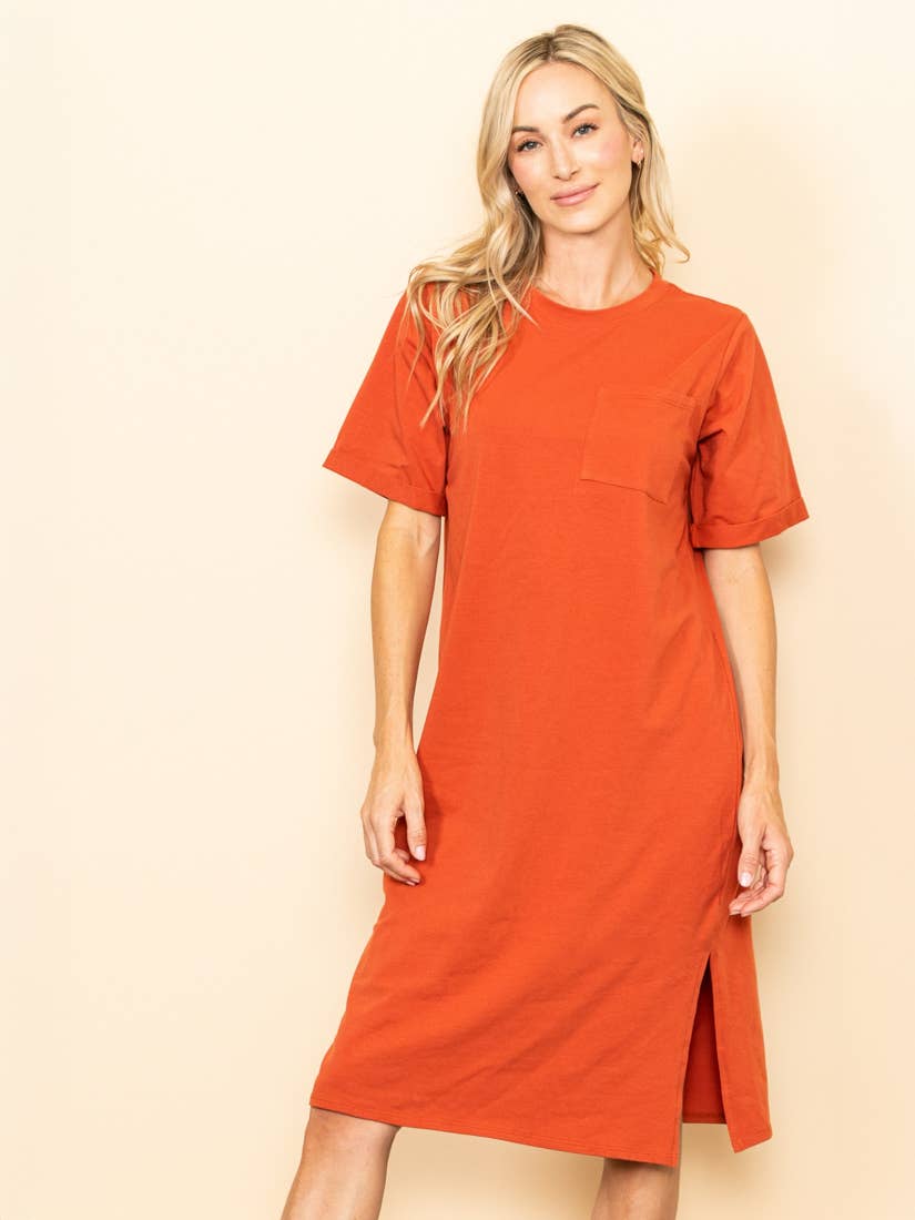 Elloh Collection -Oversized Fit Round Neck T-Shirt Dress