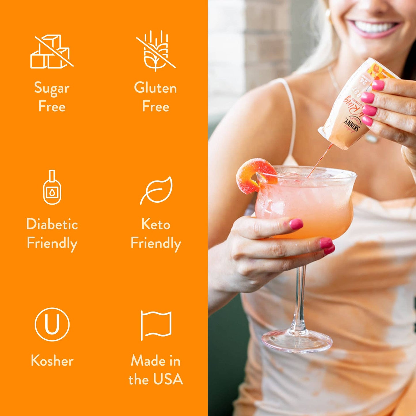 Jordan's Skinny Mixes - Flavor Burst - Sugar Free Peach Ring + Energy