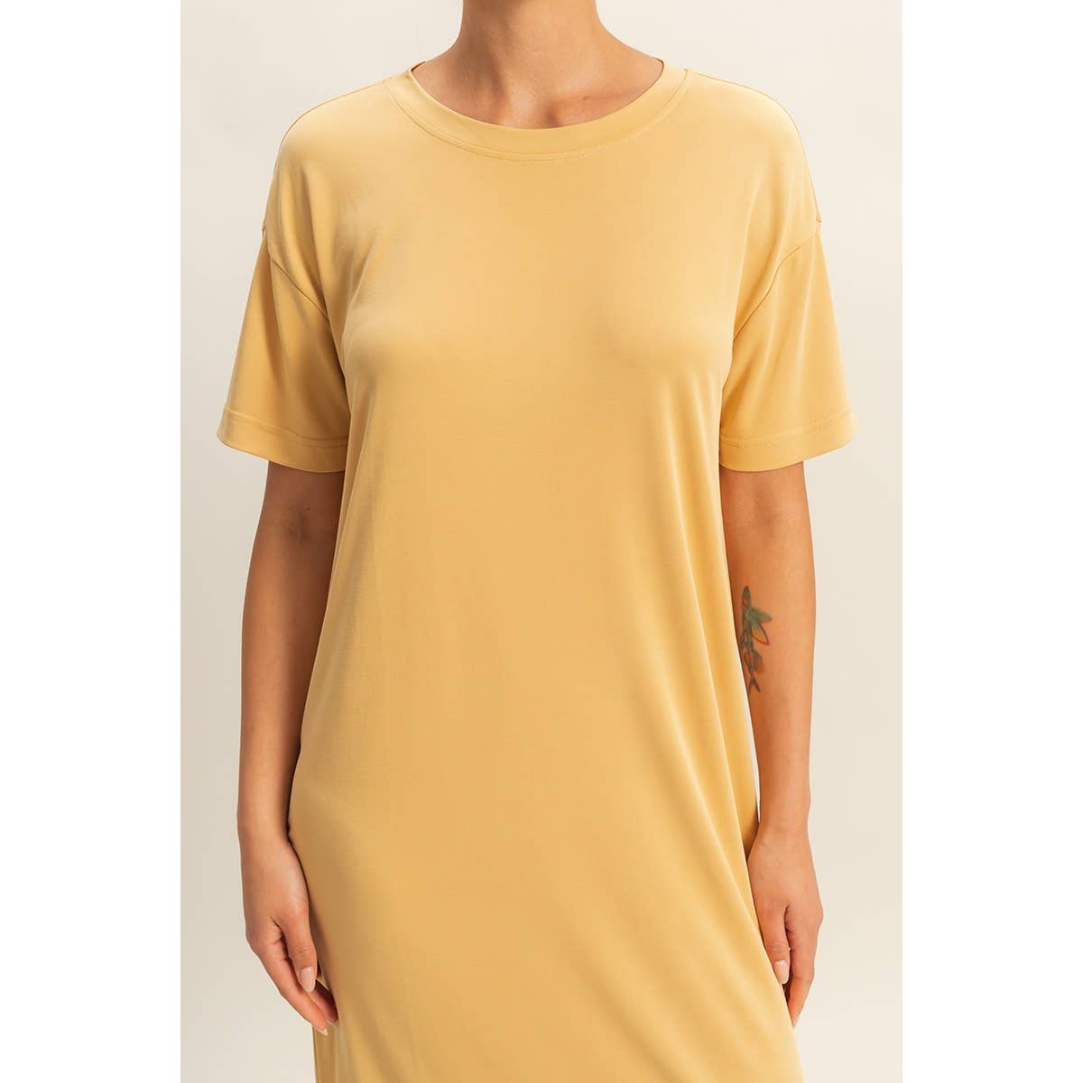 HYFVE - DZ23A961-Side Slit T-Shirt Midi Dress