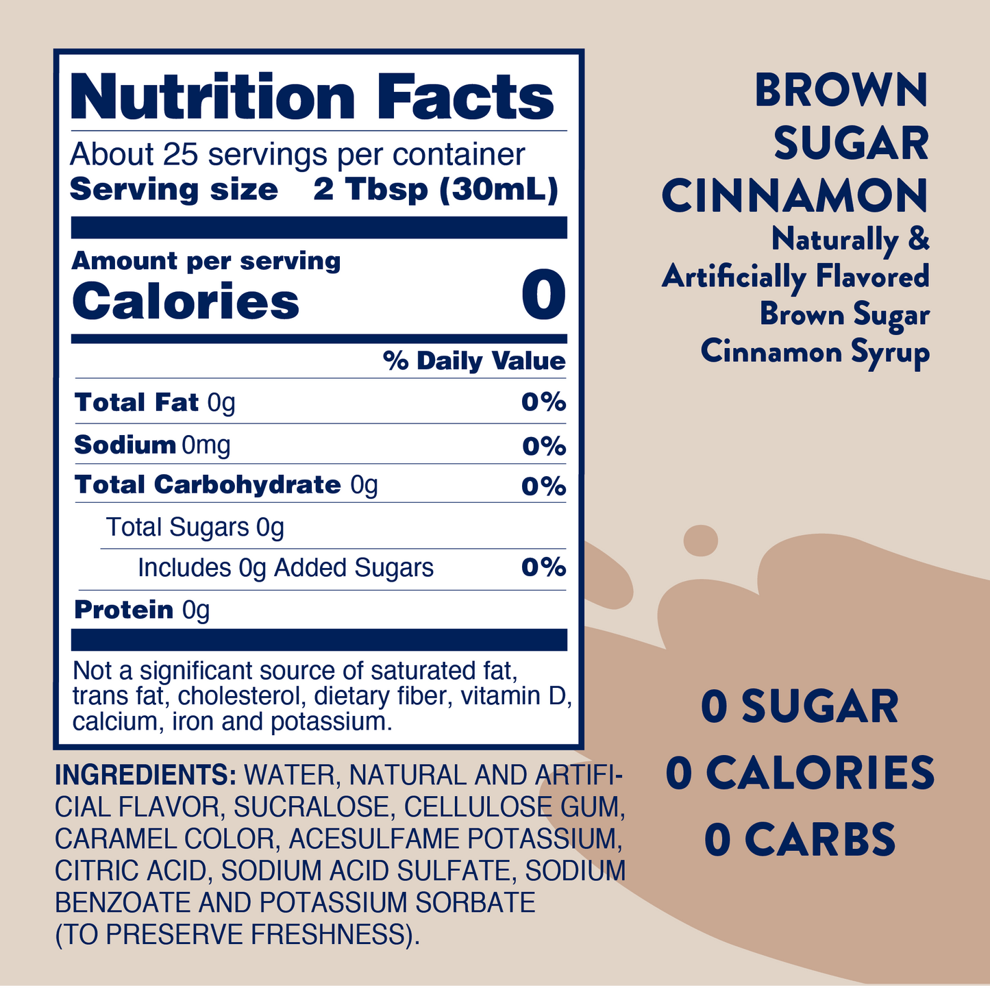 Jordan's Skinny Mixes - Sugar Free Brown Sugar Cinnamon Syrup