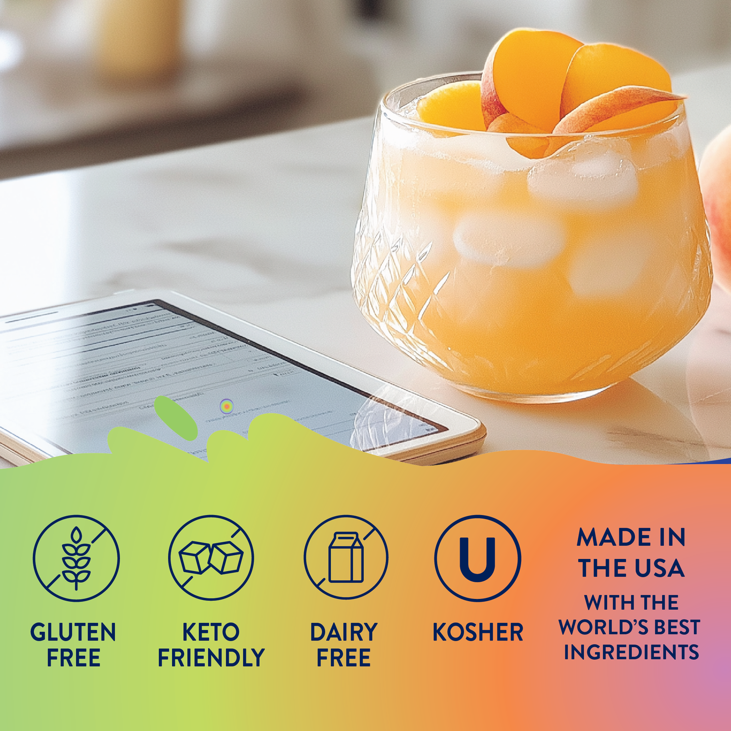 Jordan's Skinny Mixes - Sugar Free Peach Mango Energy Syrup - 375ml