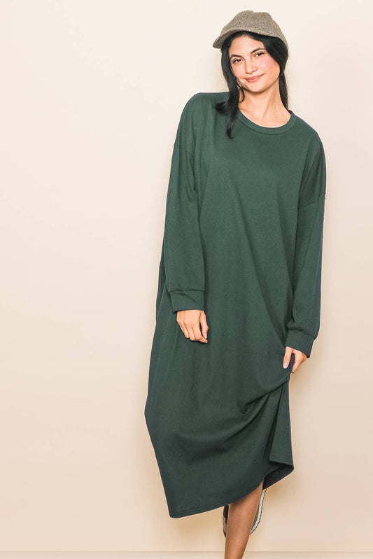 Elloh Collection -Comfy One Piece Oversized T-Shirt Dress with Pockets