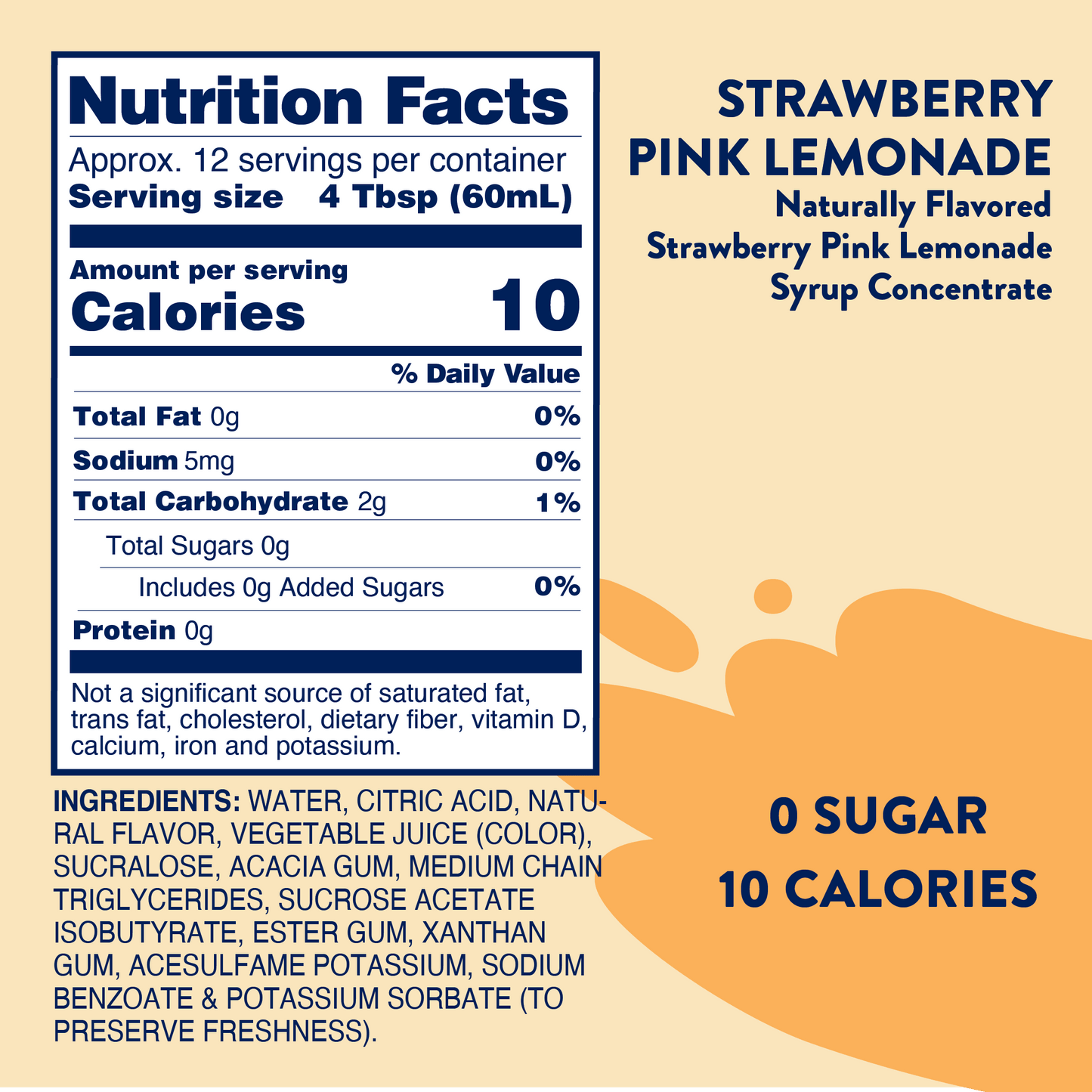 Jordan's Skinny Mixes - Strawberry Pink Lemonade Syrup Concentrate