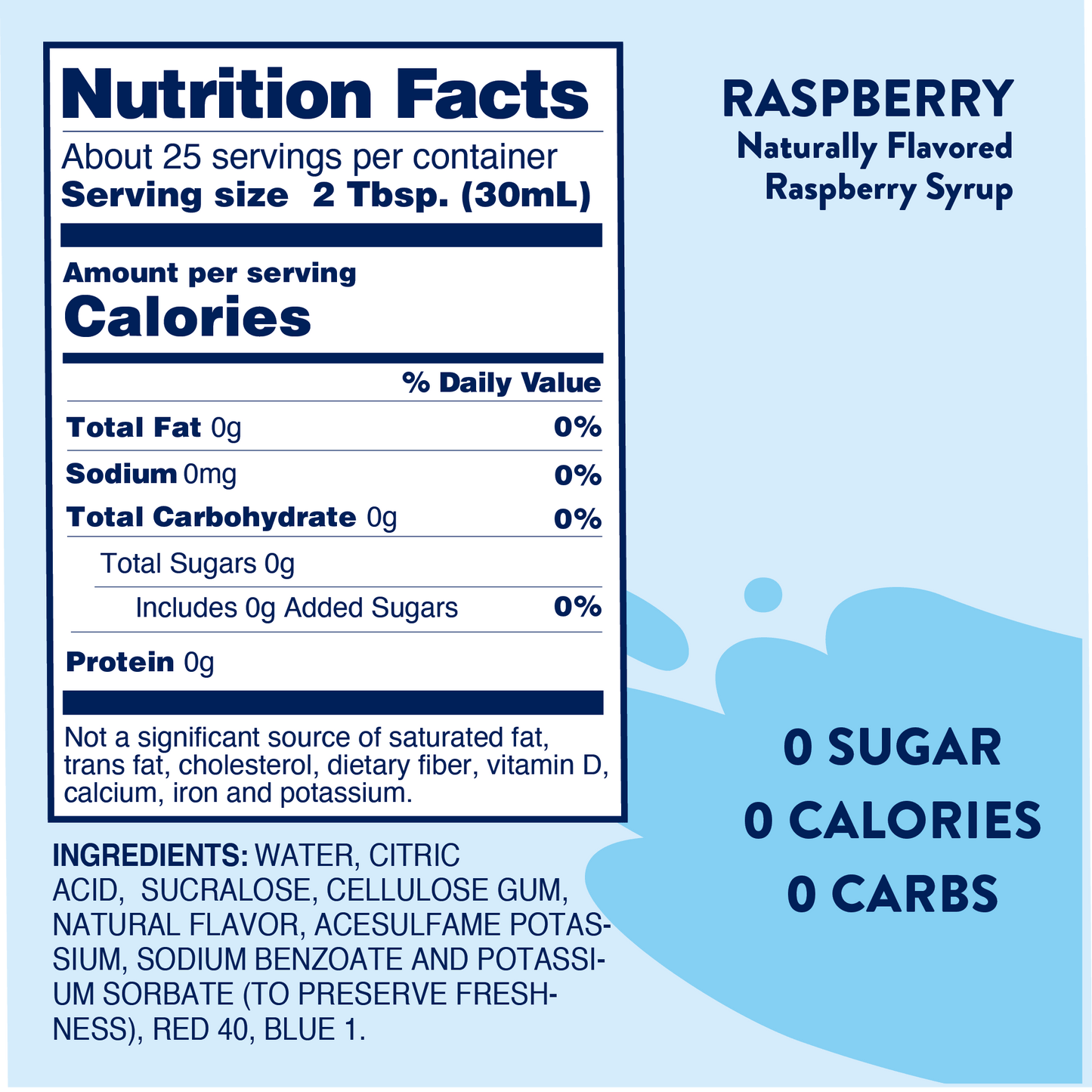 Jordan's Skinny Mixes - Sugar Free Raspberry Syrup