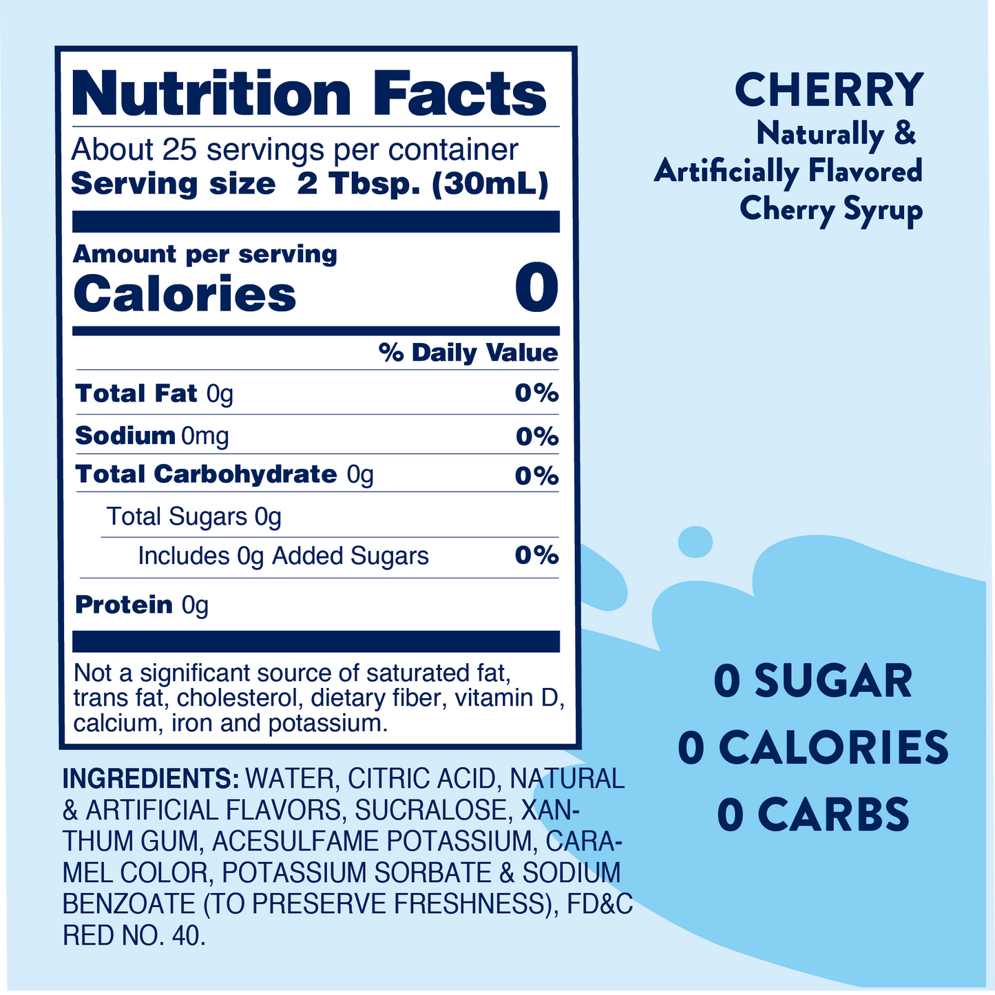 Jordan's Skinny Mixes - Sugar Free Cherry Flavor Infusion Syrup