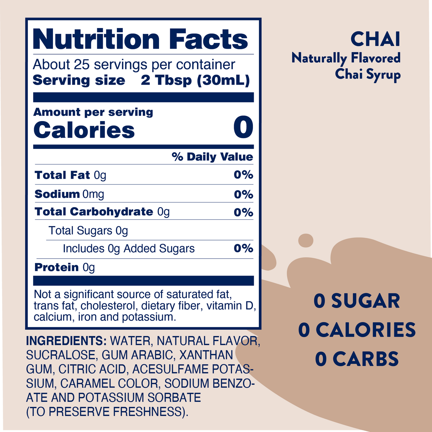 Jordan's Skinny Mixes - Sugar Free Chai Syrup