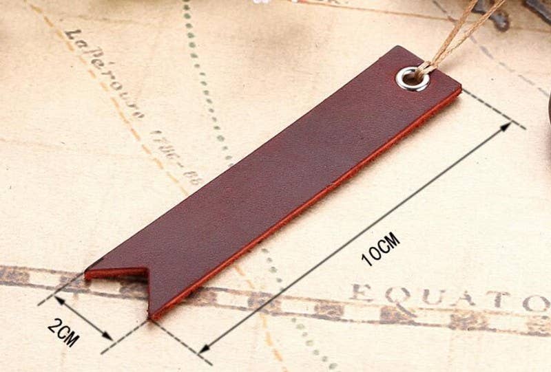 American Leather Goods - Leather Bookmark, Reader Gift, Book accessories - Brown / Classic