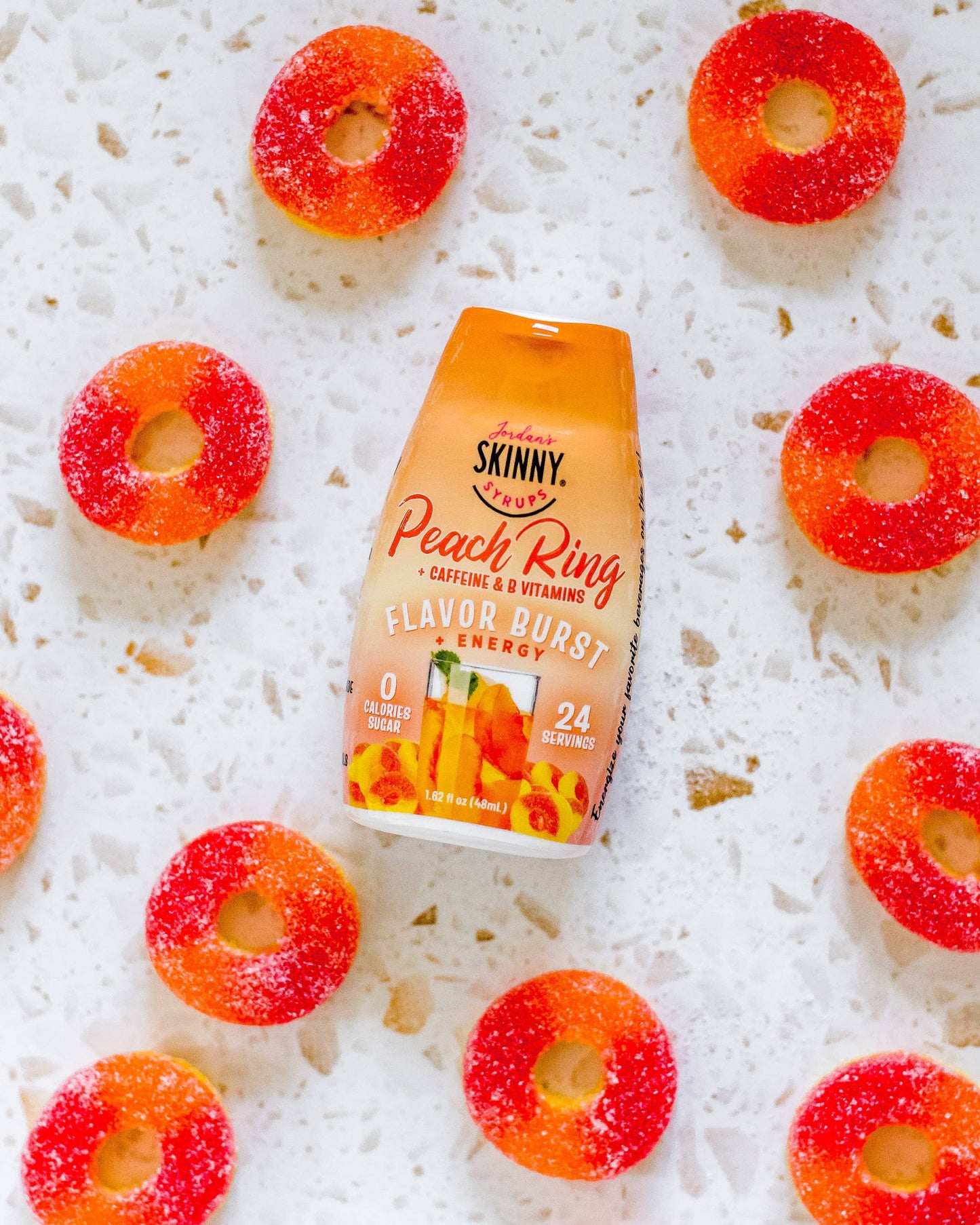 Jordan's Skinny Mixes - Flavor Burst - Sugar Free Peach Ring + Energy