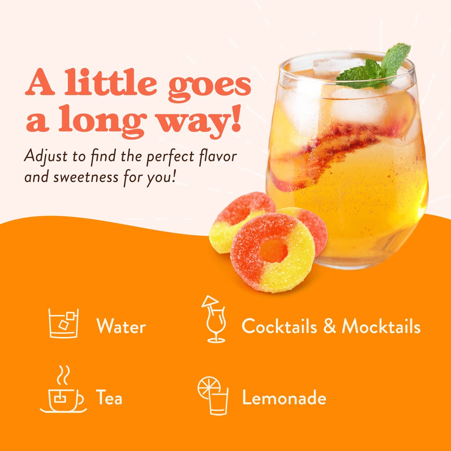 Jordan's Skinny Mixes - Flavor Burst - Sugar Free Peach Ring + Energy