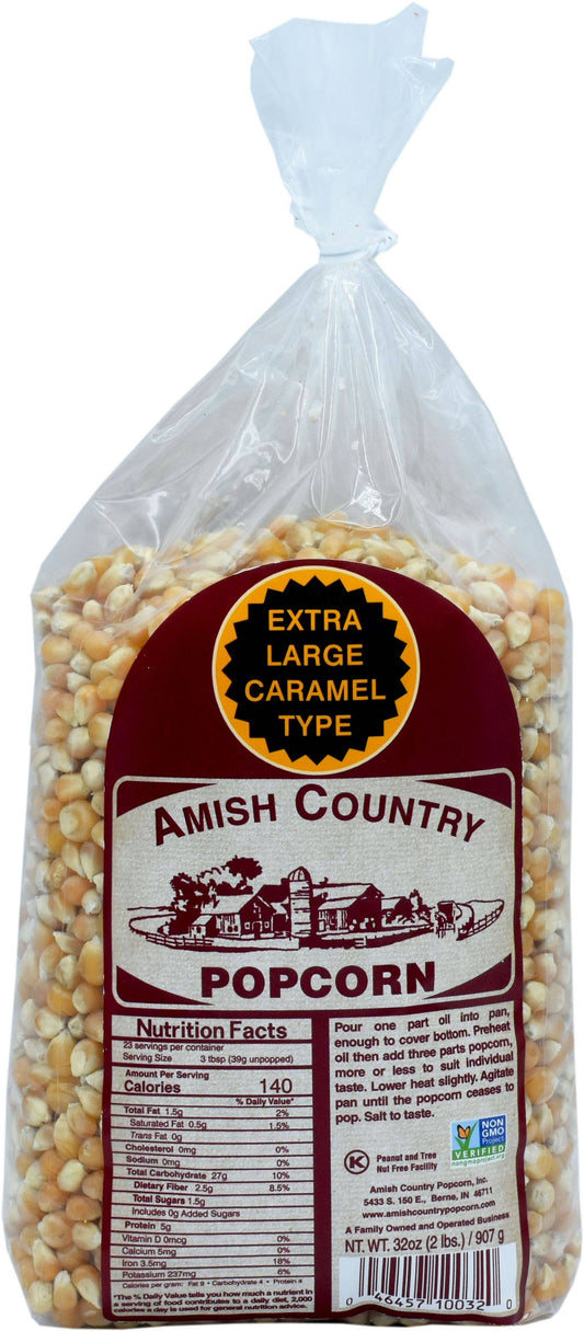 Amish Country Popcorn - 2lb Bag of Extra Large Caramel Type Popcorn