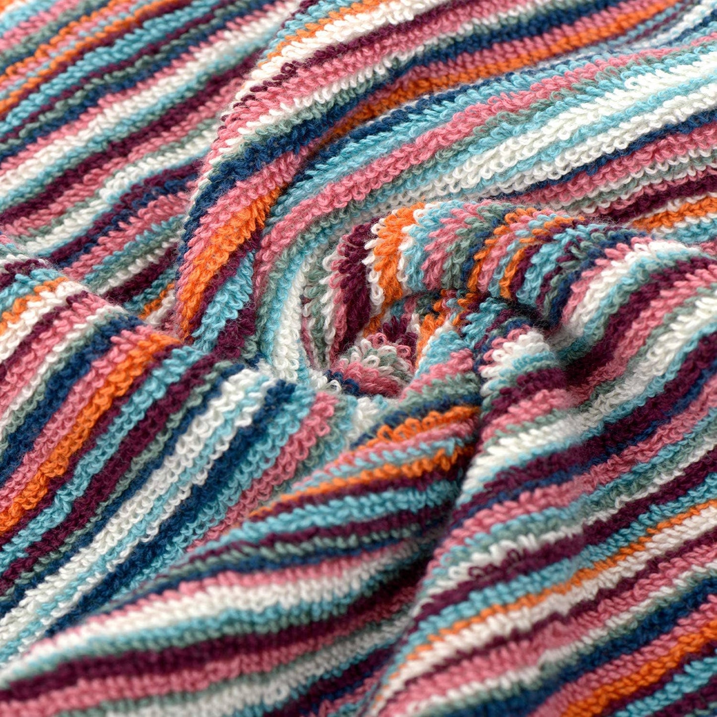 Allure Bath Fashions - Recycled Cotton Towels - Striped, Lightweight Remnant Yarn