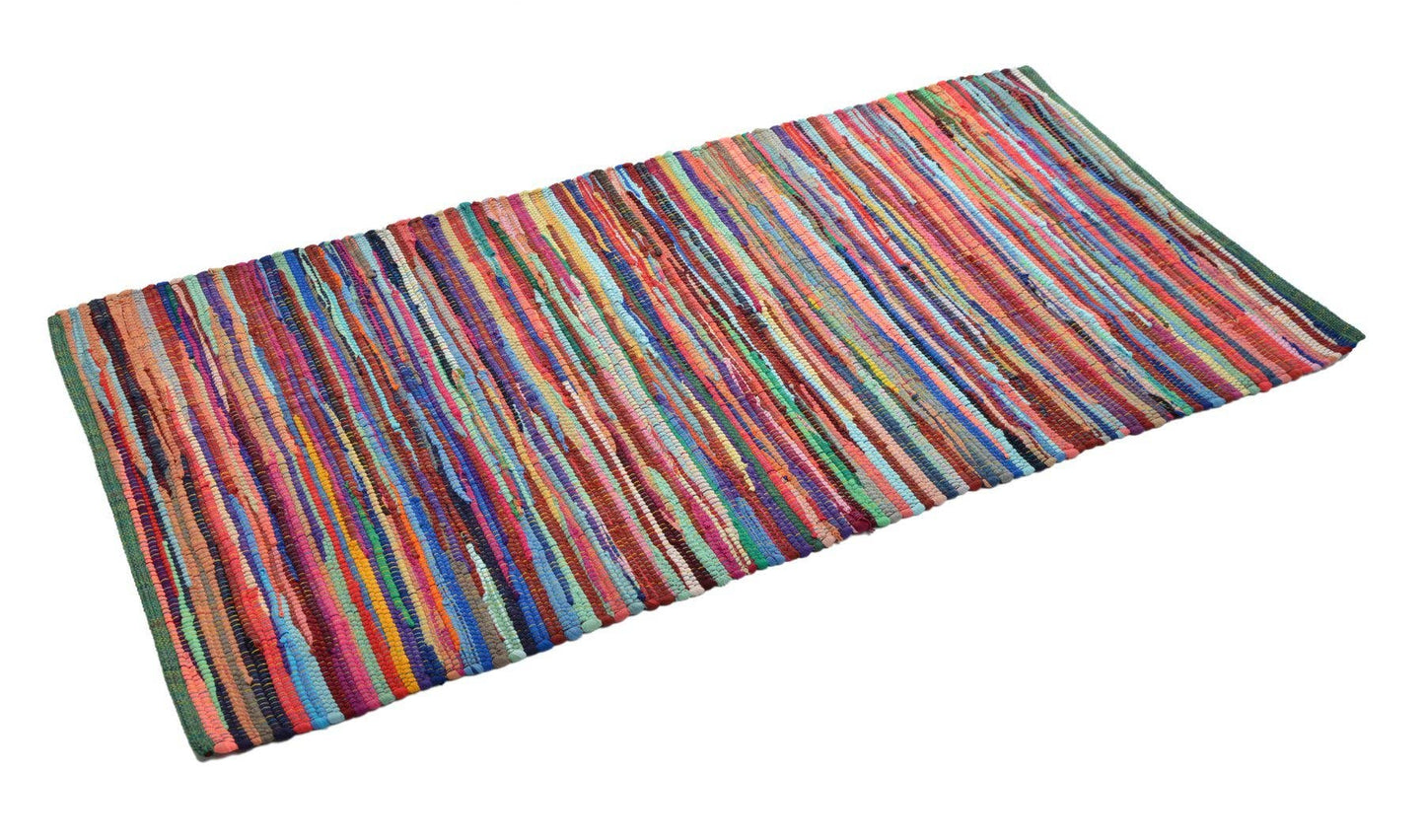 Allure Bath Fashions - Chindi Recycled Rag Rug - Hand-Woven & Multi-Coloured