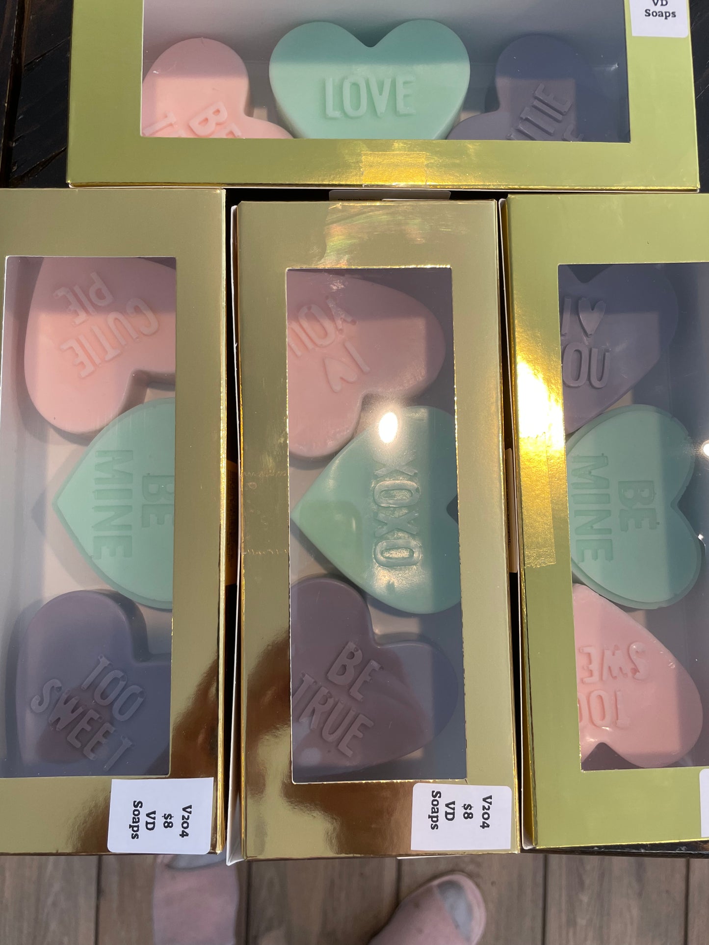 Conversation heart soaps gift pack