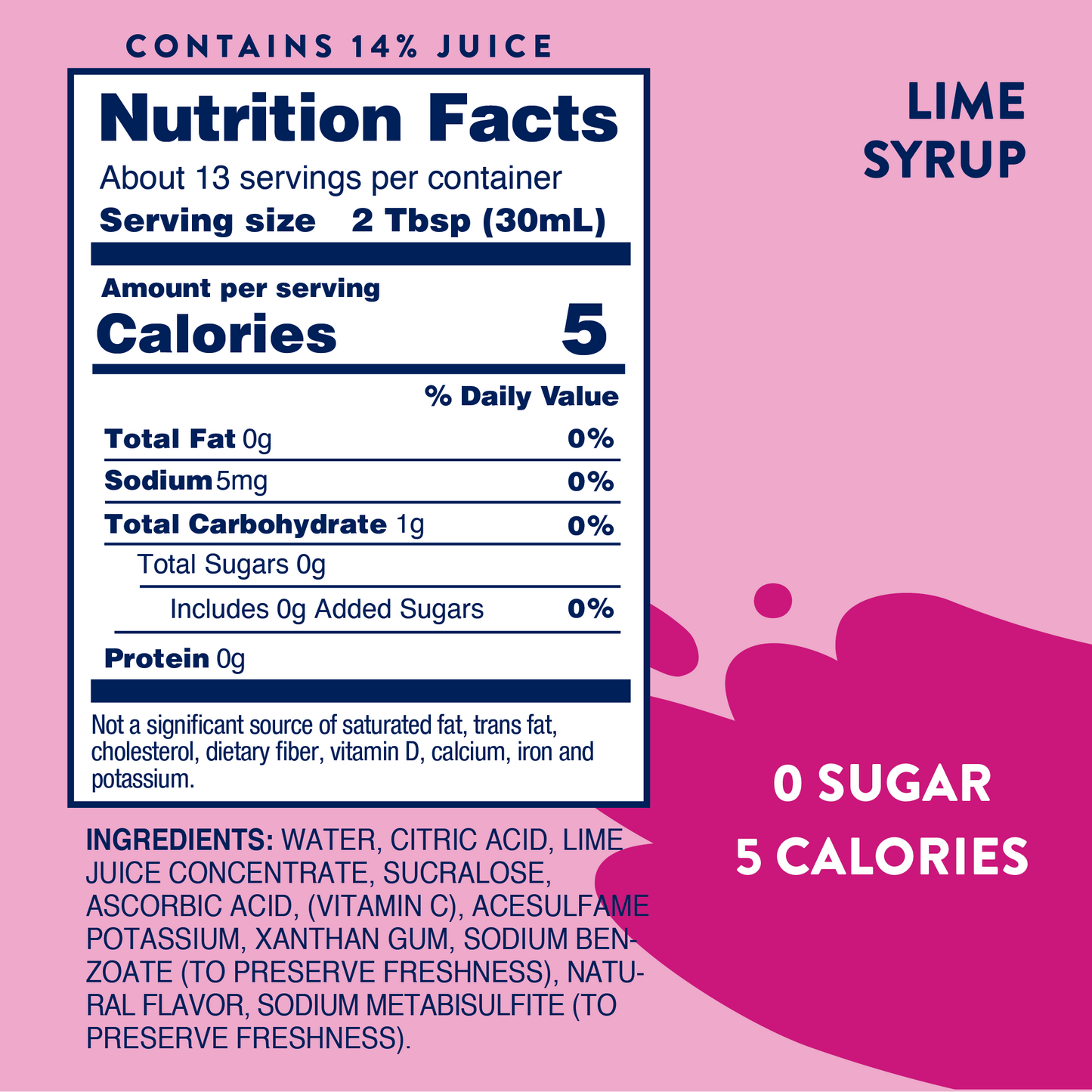Jordan's Skinny Mixes - Sugar Free Lime Syrup - 375ml