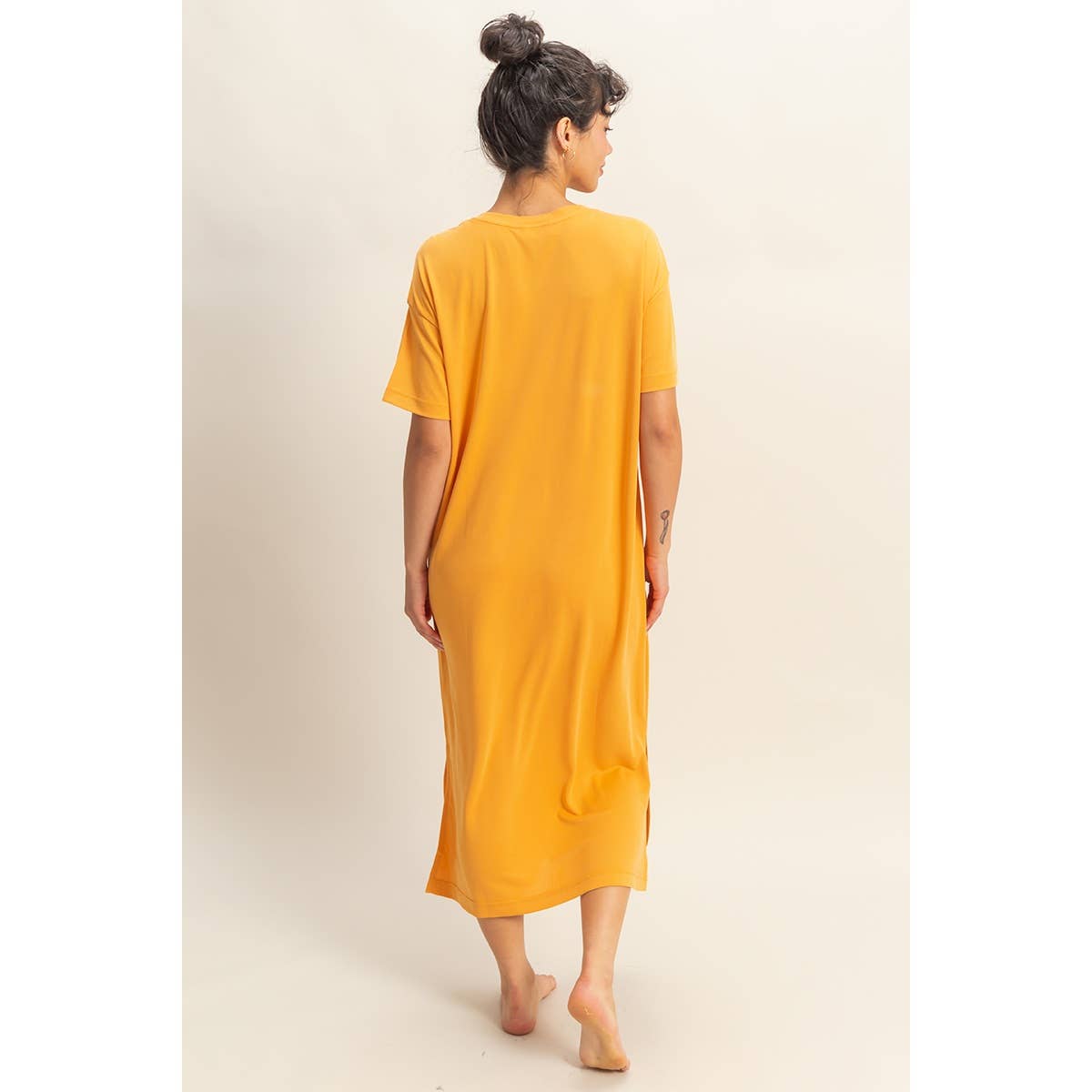 HYFVE - DZ23A961-Side Slit T-Shirt Midi Dress