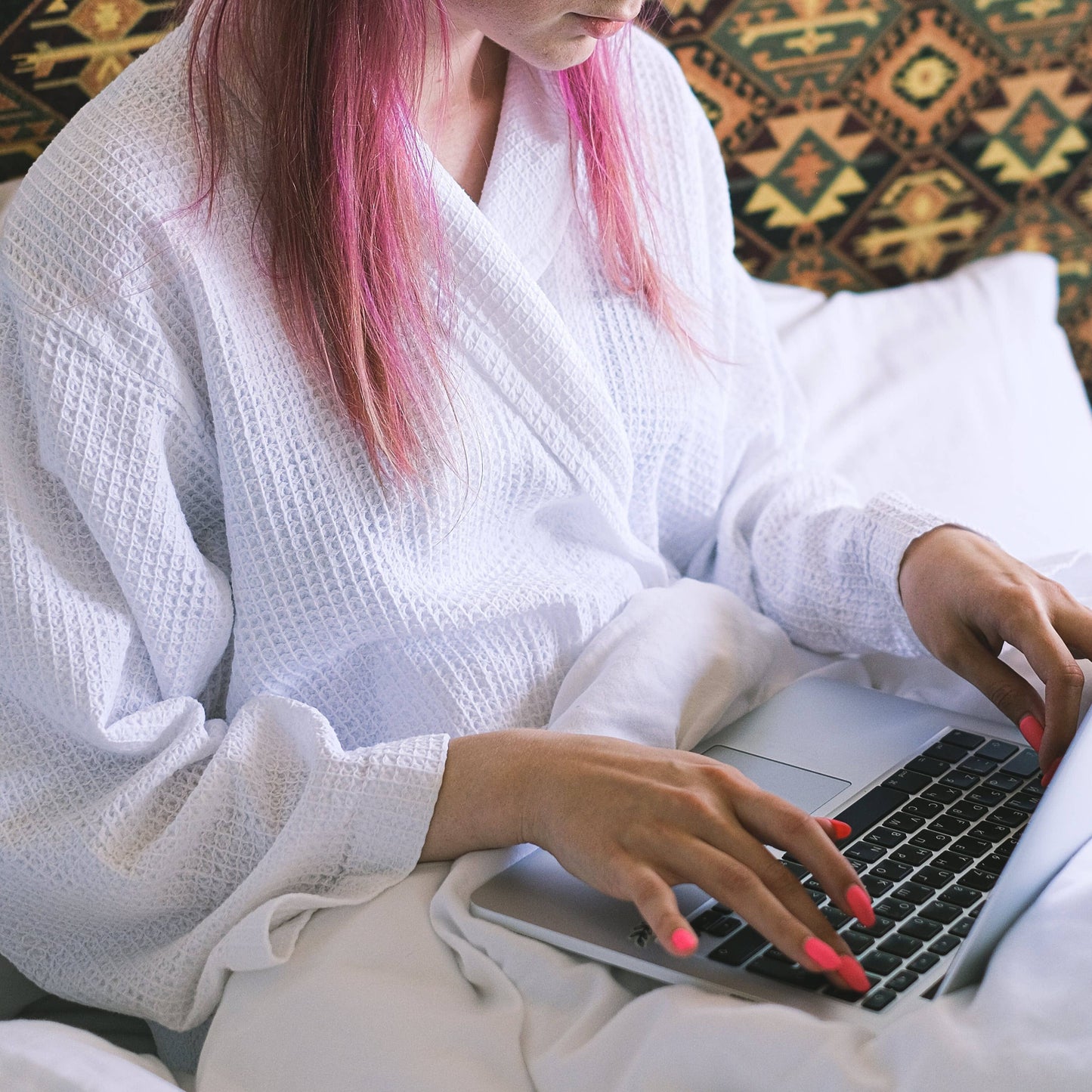 Allure Bath Fashions - Unisex Lightweight Waffle Bathrobe, Spa Dressing Gown Kimono