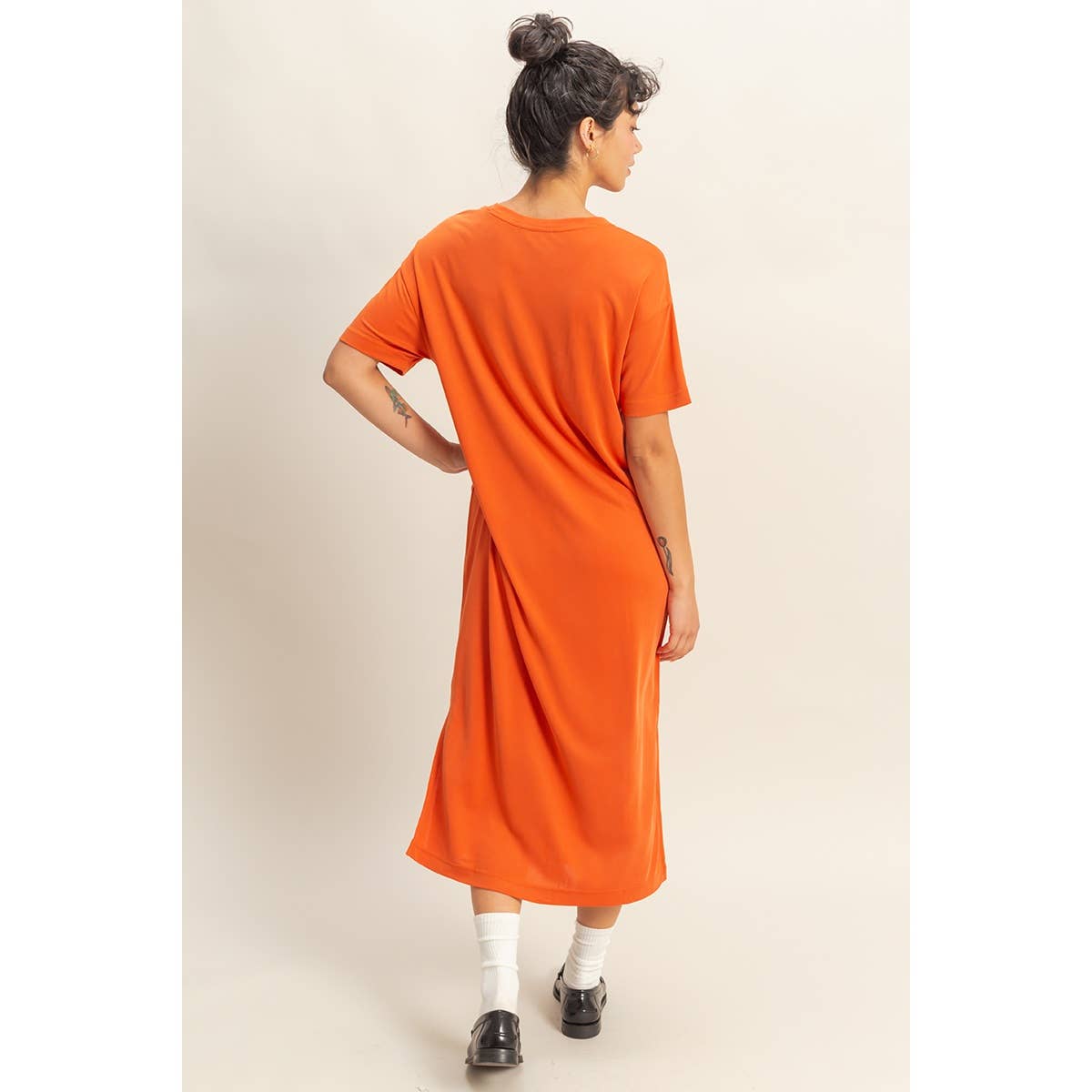 HYFVE - DZ23A961-Side Slit T-Shirt Midi Dress