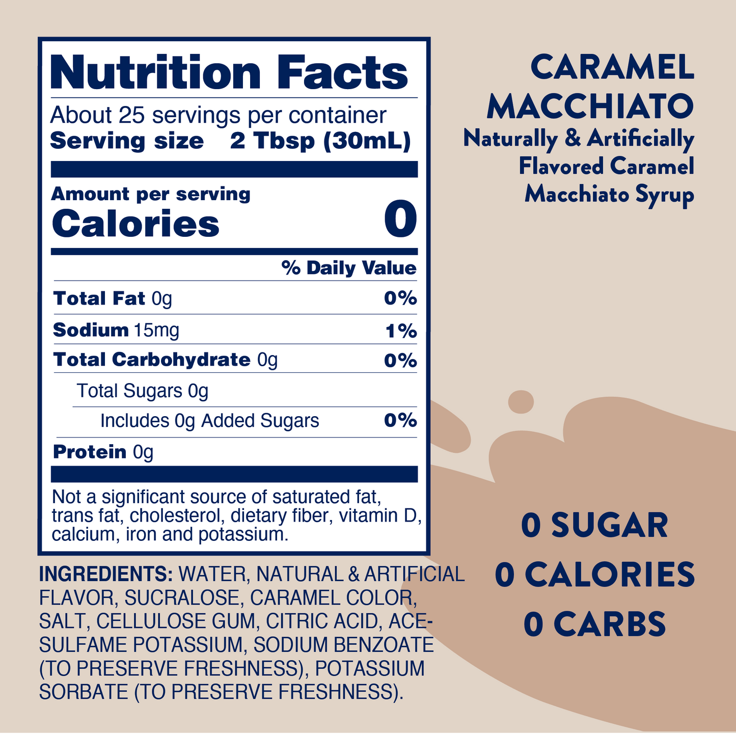 Jordan's Skinny Mixes - Sugar Free Caramel Macchiato Syrup