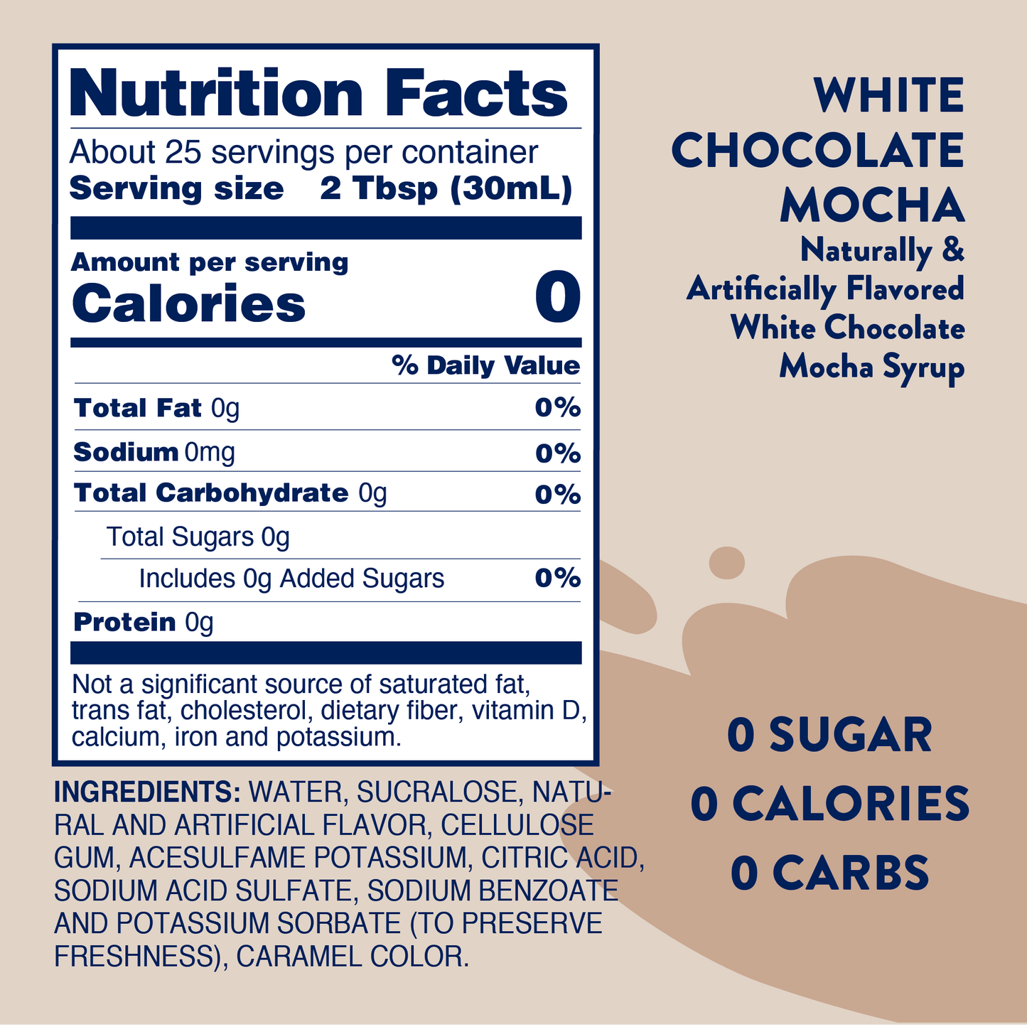Jordan's Skinny Mixes - Sugar Free White Chocolate Mocha Syrup