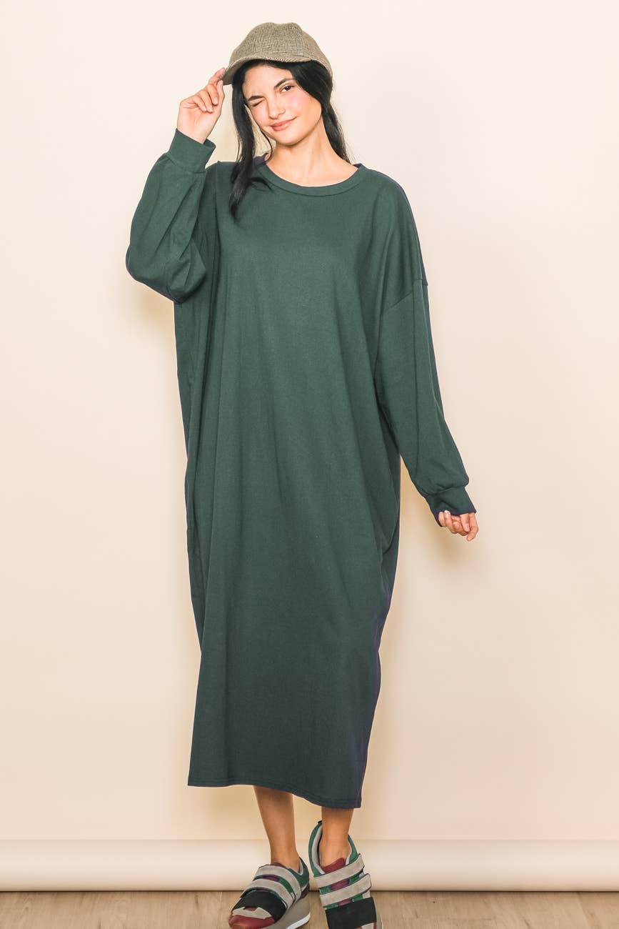 Elloh Collection -Comfy One Piece Oversized T-Shirt Dress with Pockets