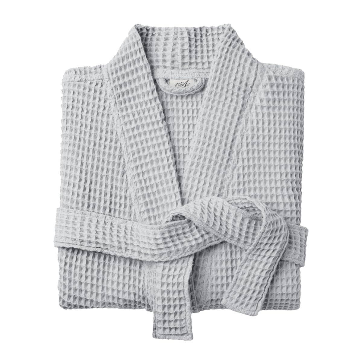 Allure Bath Fashions - Unisex Lightweight Waffle Bathrobe, Spa Dressing Gown Kimono
