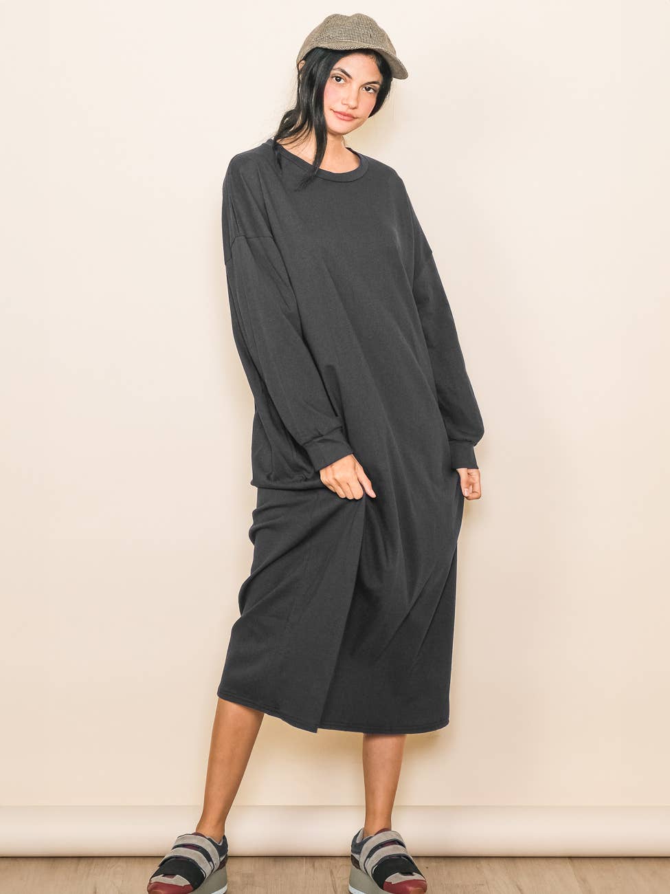 Elloh Collection -Comfy One Piece Oversized T-Shirt Dress with Pockets