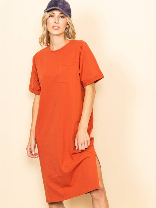 Elloh Collection -Oversized Fit Round Neck T-Shirt Dress