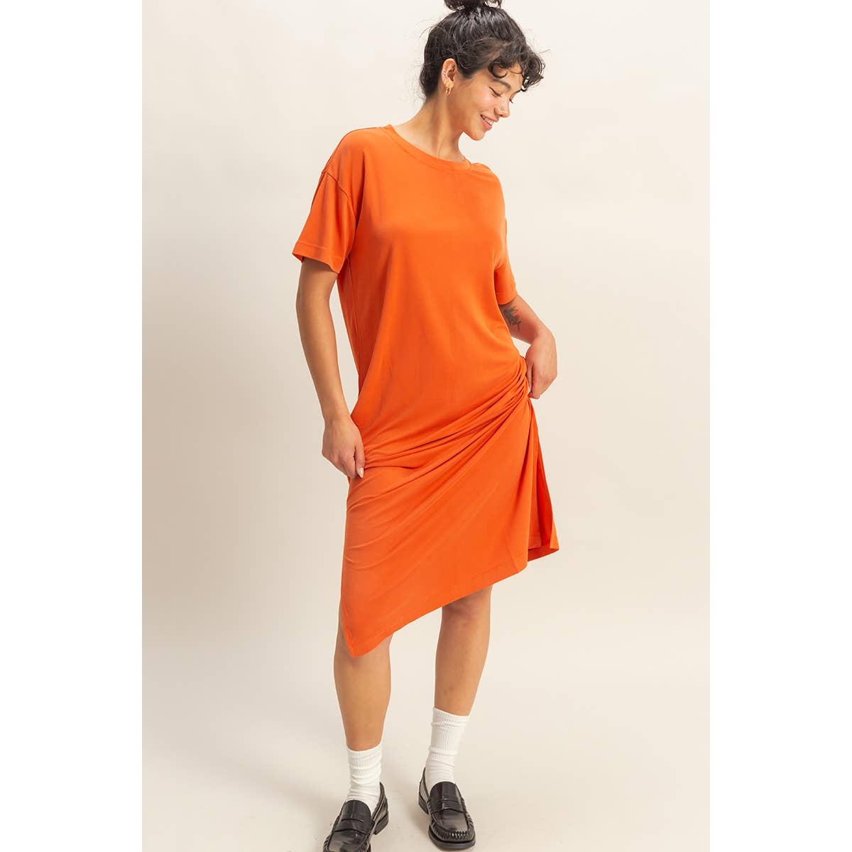 HYFVE - DZ23A961-Side Slit T-Shirt Midi Dress