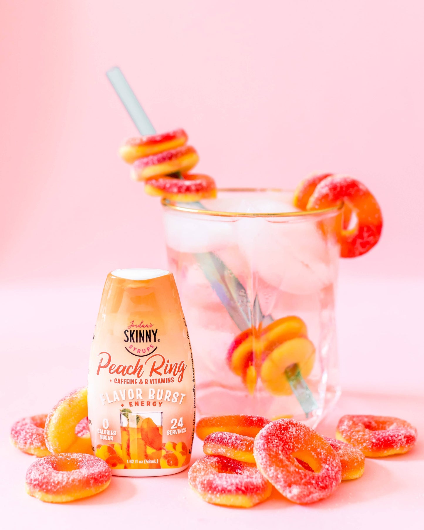 Jordan's Skinny Mixes - Flavor Burst - Sugar Free Peach Ring + Energy