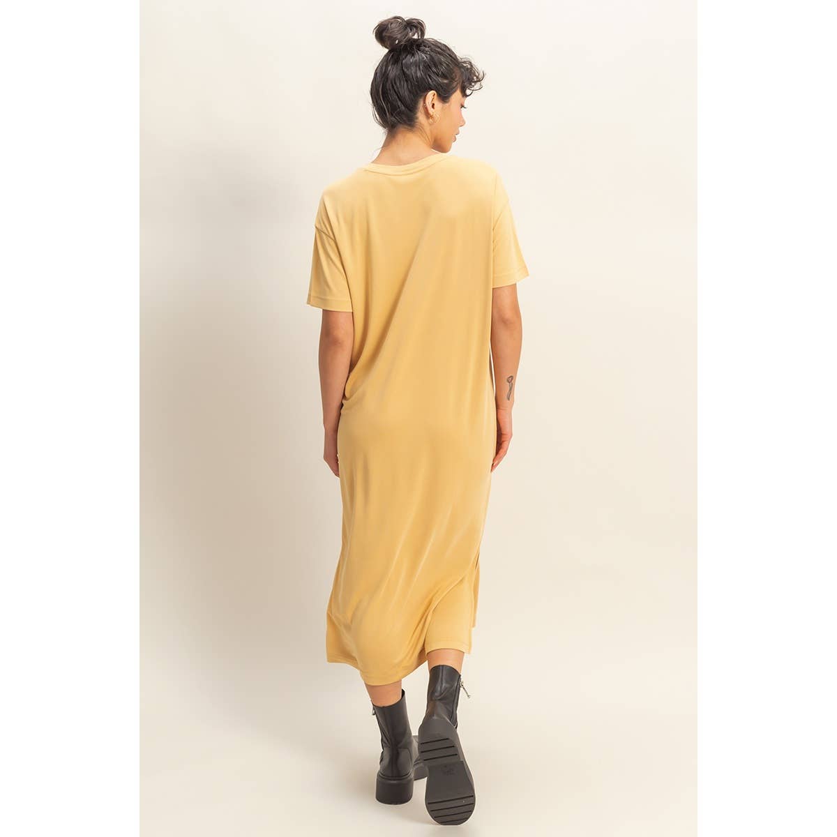 HYFVE - DZ23A961-Side Slit T-Shirt Midi Dress