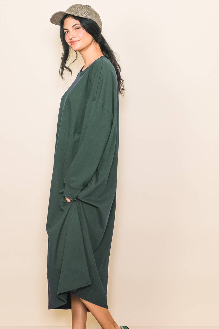 Elloh Collection -Comfy One Piece Oversized T-Shirt Dress with Pockets
