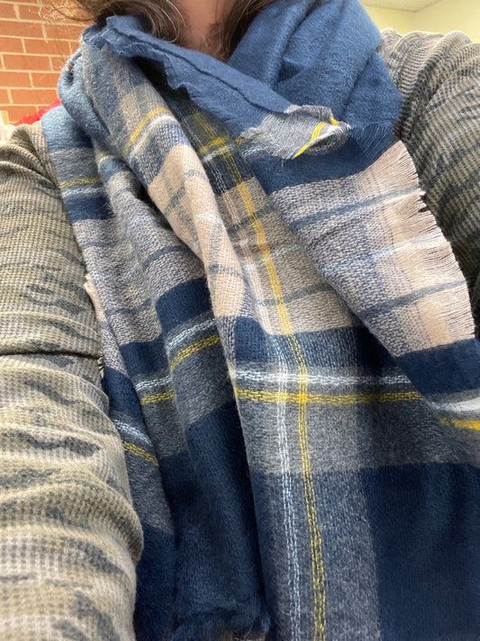 Plaid Oversized Blanket Scarves